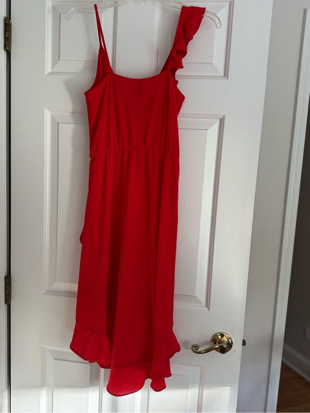 H&M Red Ruffle Wrap Midi Dress - Picture 3 of 8